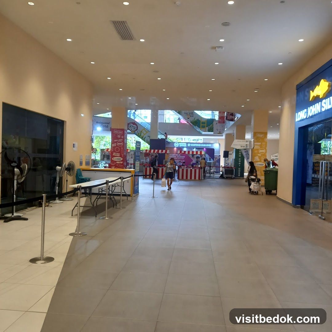 Mall Interior with Booths and Storefront