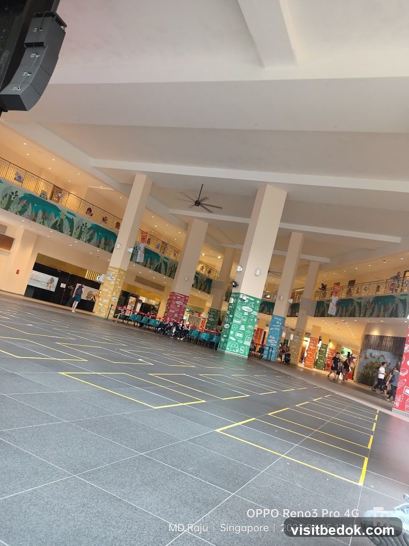 Indoor Atrium with Social Distancing Markers
