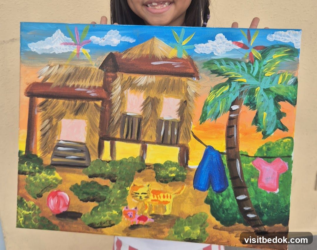 Painting of a tropical scene