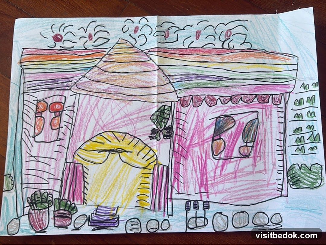 Child's drawing of a house