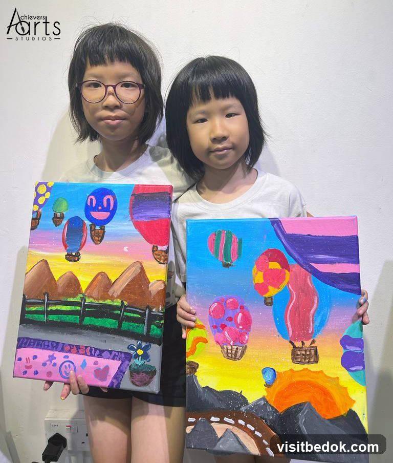 Children with paintings