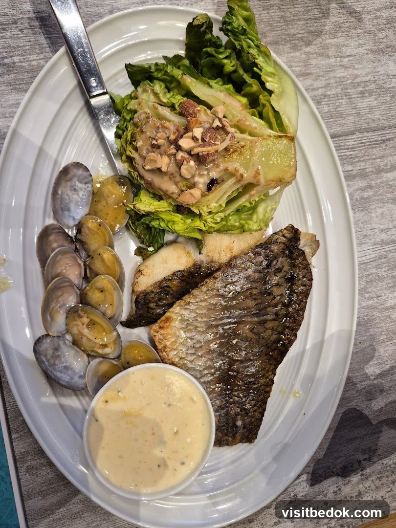 Fish and Clams with Salad