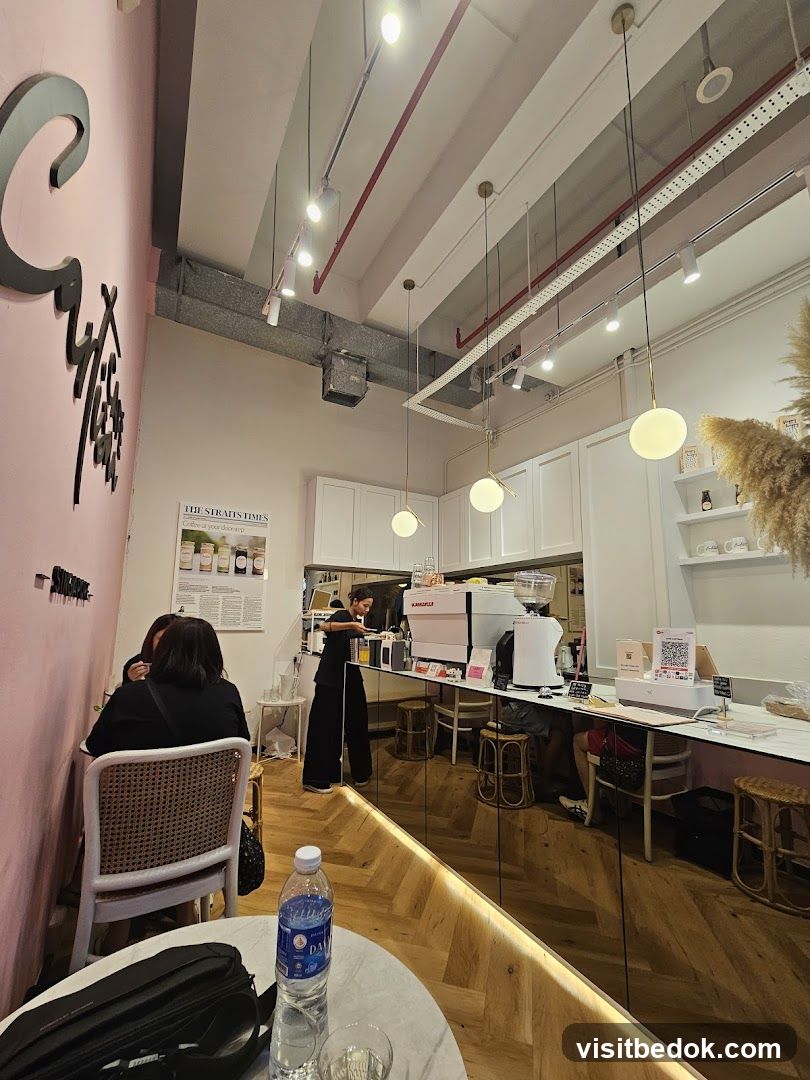 Cafe Interior with Barista