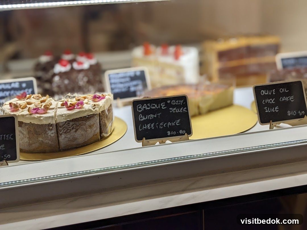 Cakes in a Display Case