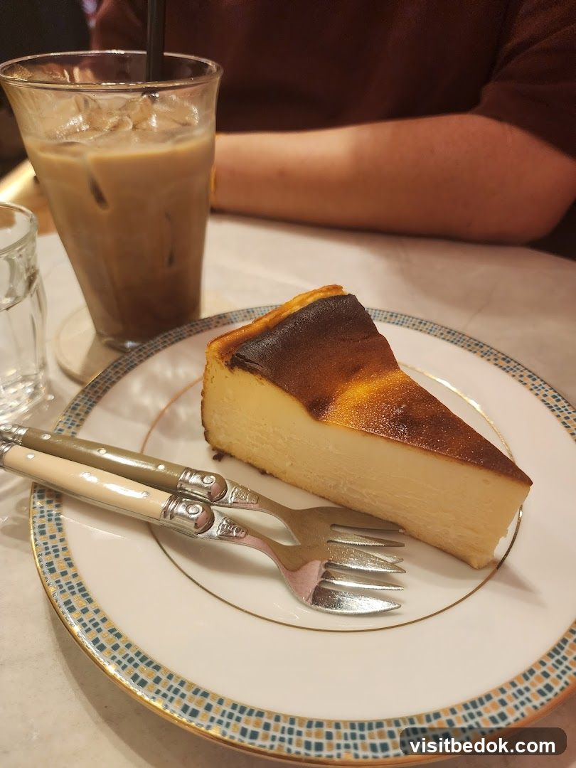 Basque Cheesecake and Iced Coffee