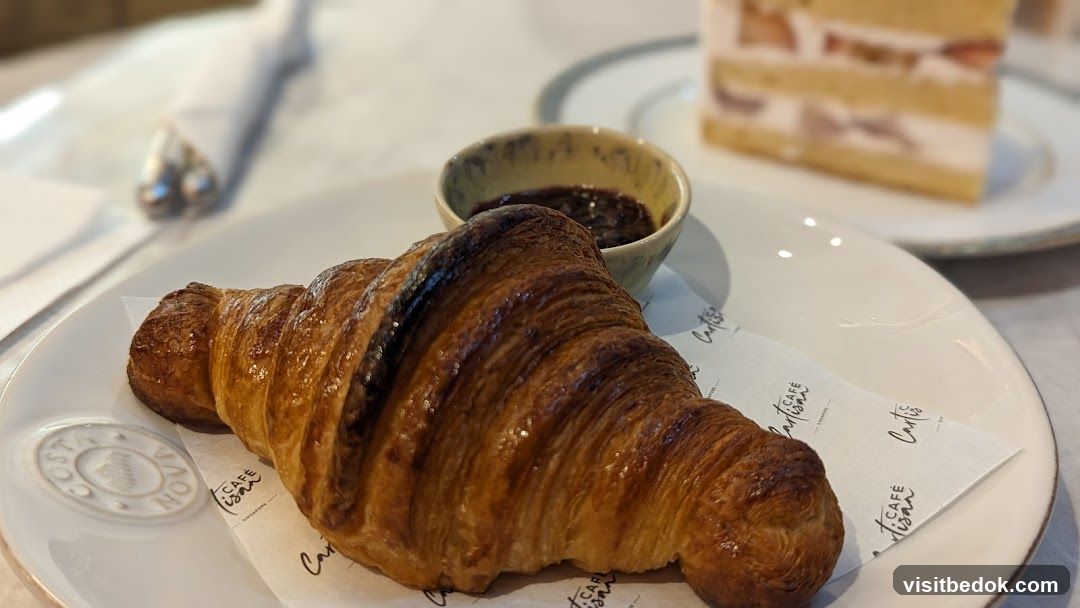 Croissant with Jam and Cake