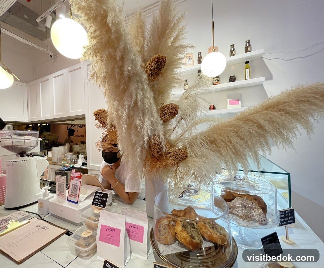 Cafe Interior with Pastries and Decor