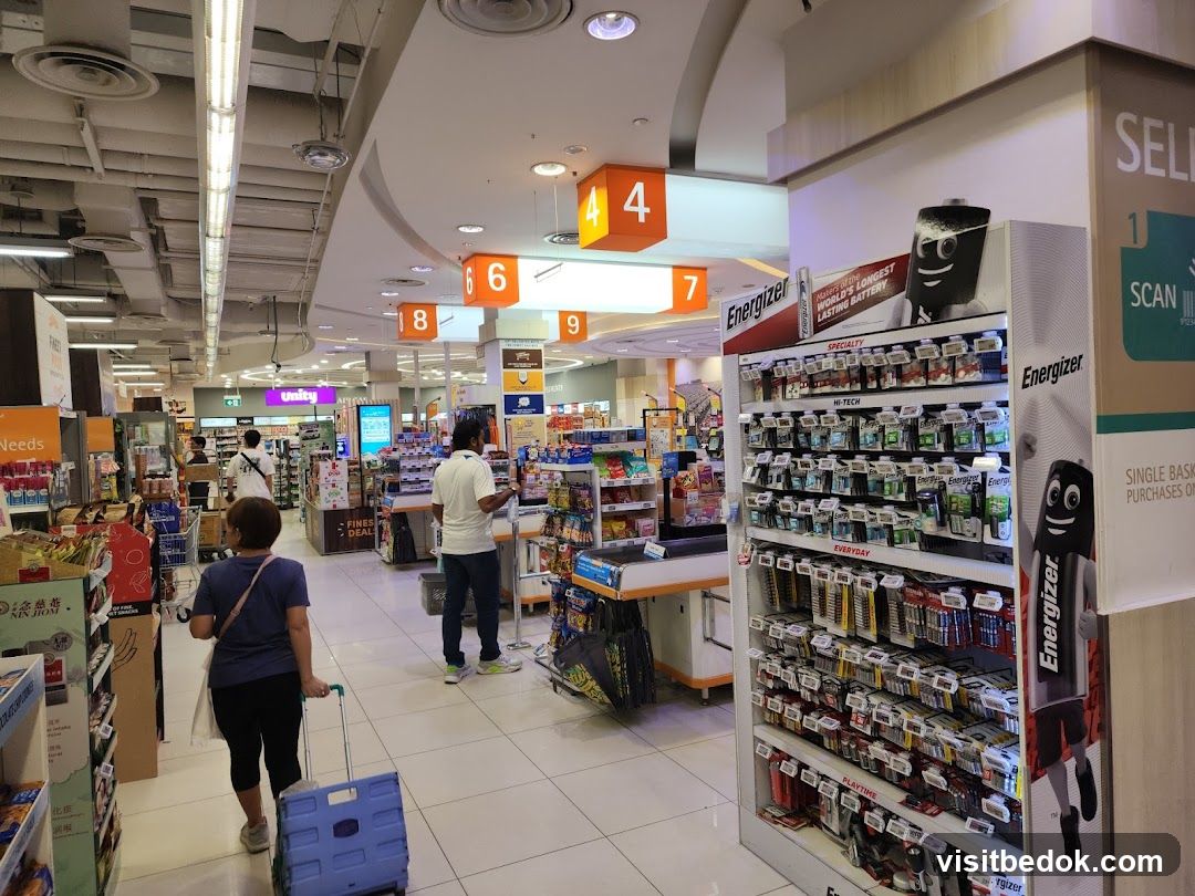 Store Interior with Battery Display