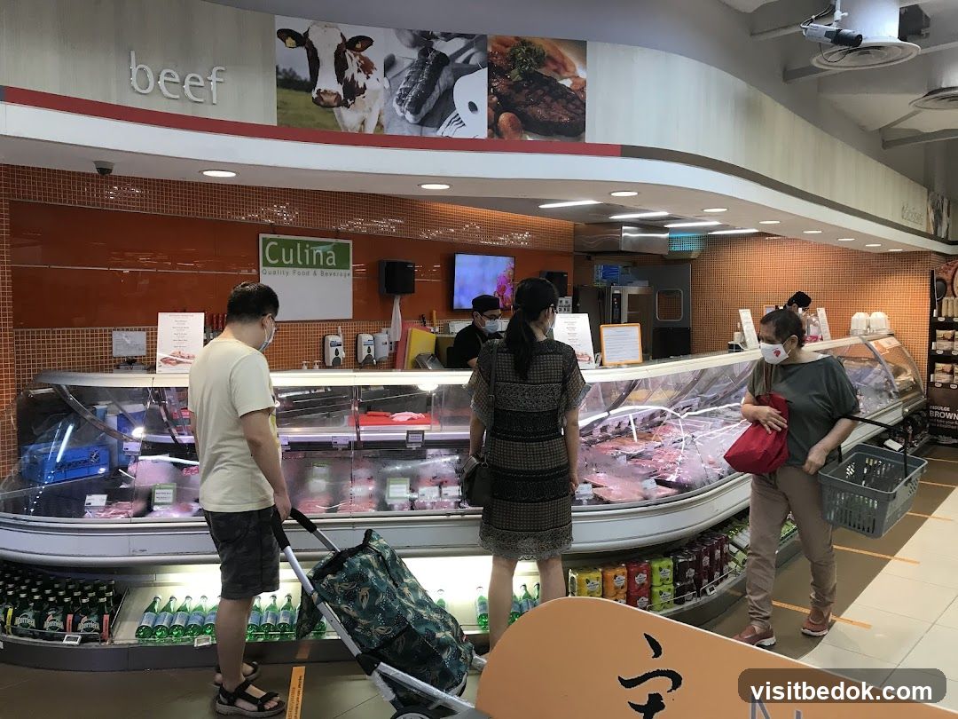 Butcher counter in a supermarket