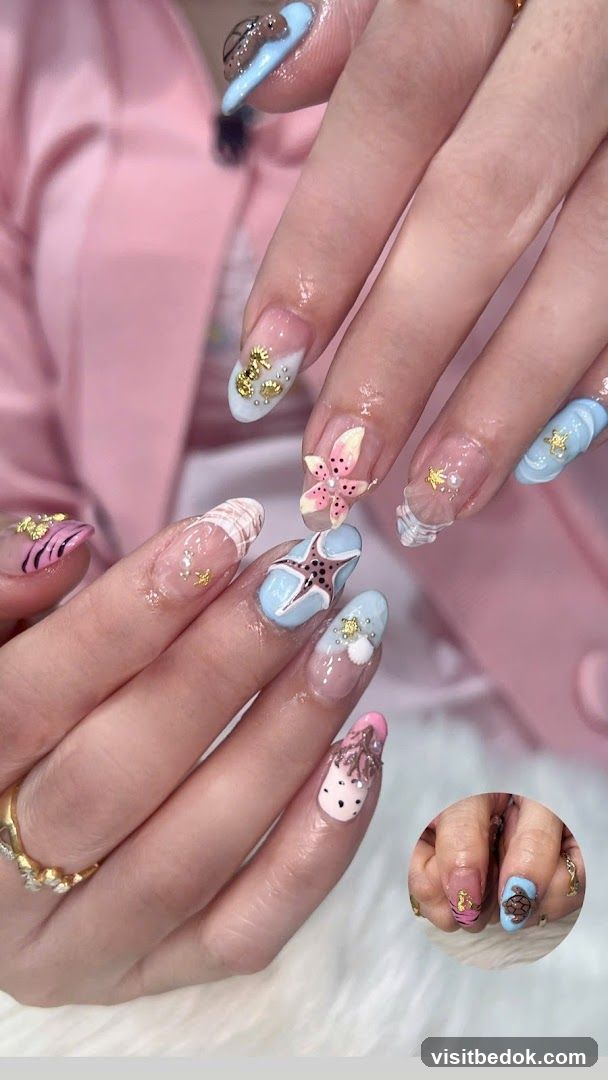 Nail Art with Ocean Theme
