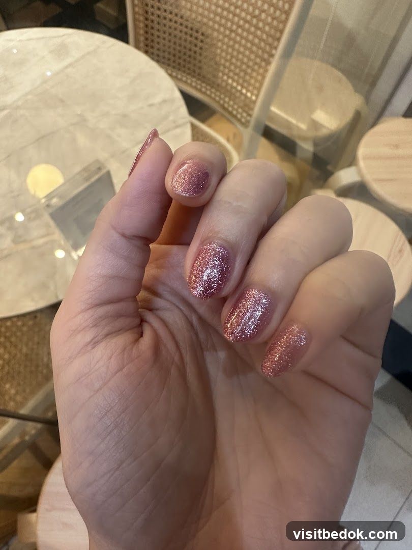Sparkling Pink Nails