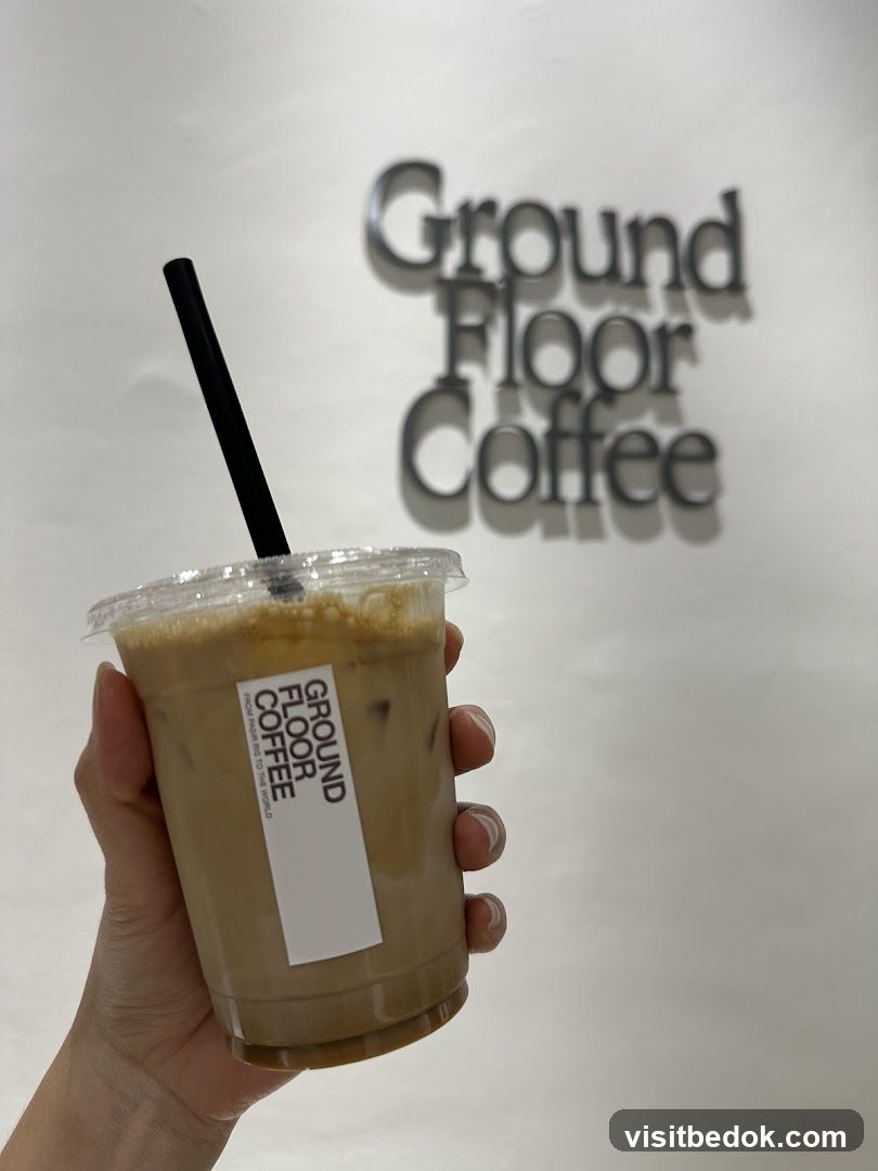 Iced Coffee with Ground Floor Coffee Branding