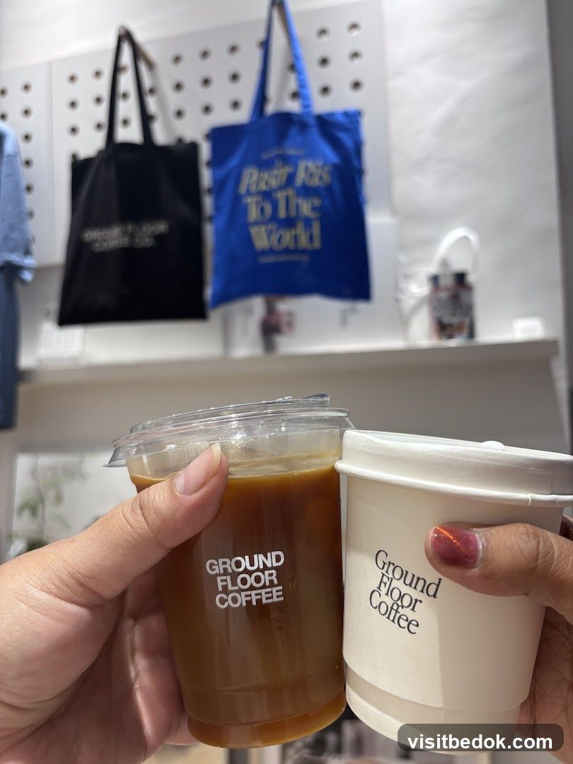 Two drinks from Ground Floor Coffee