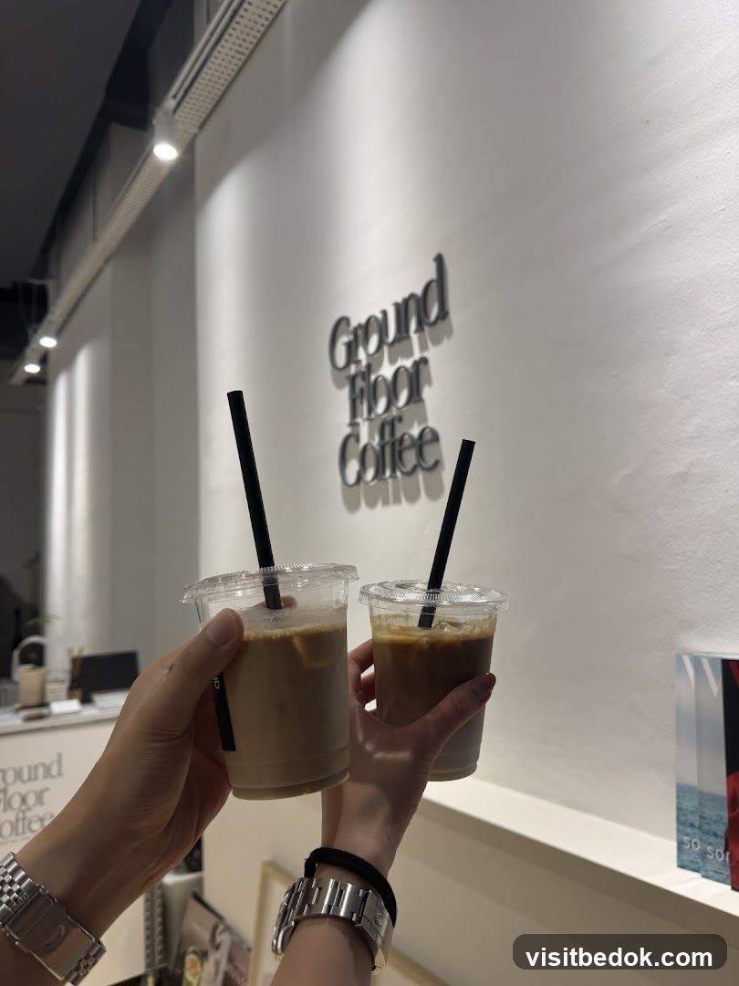 Two iced coffees