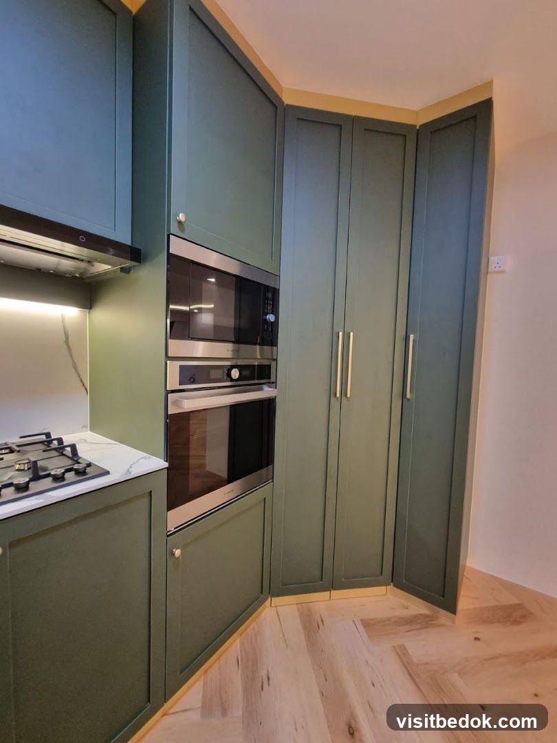 Modern Kitchen with Green Cabinets