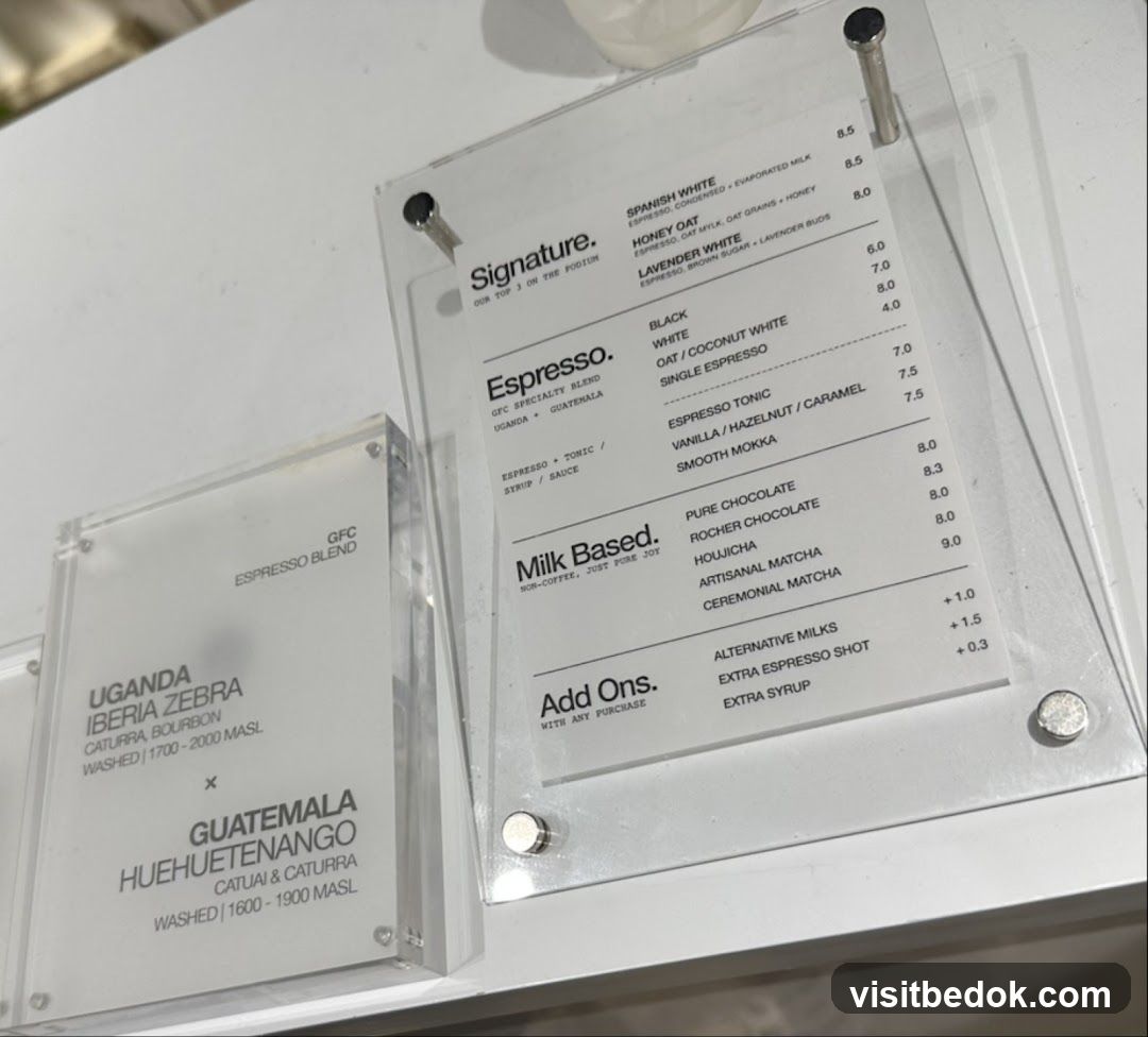 Coffee Menu