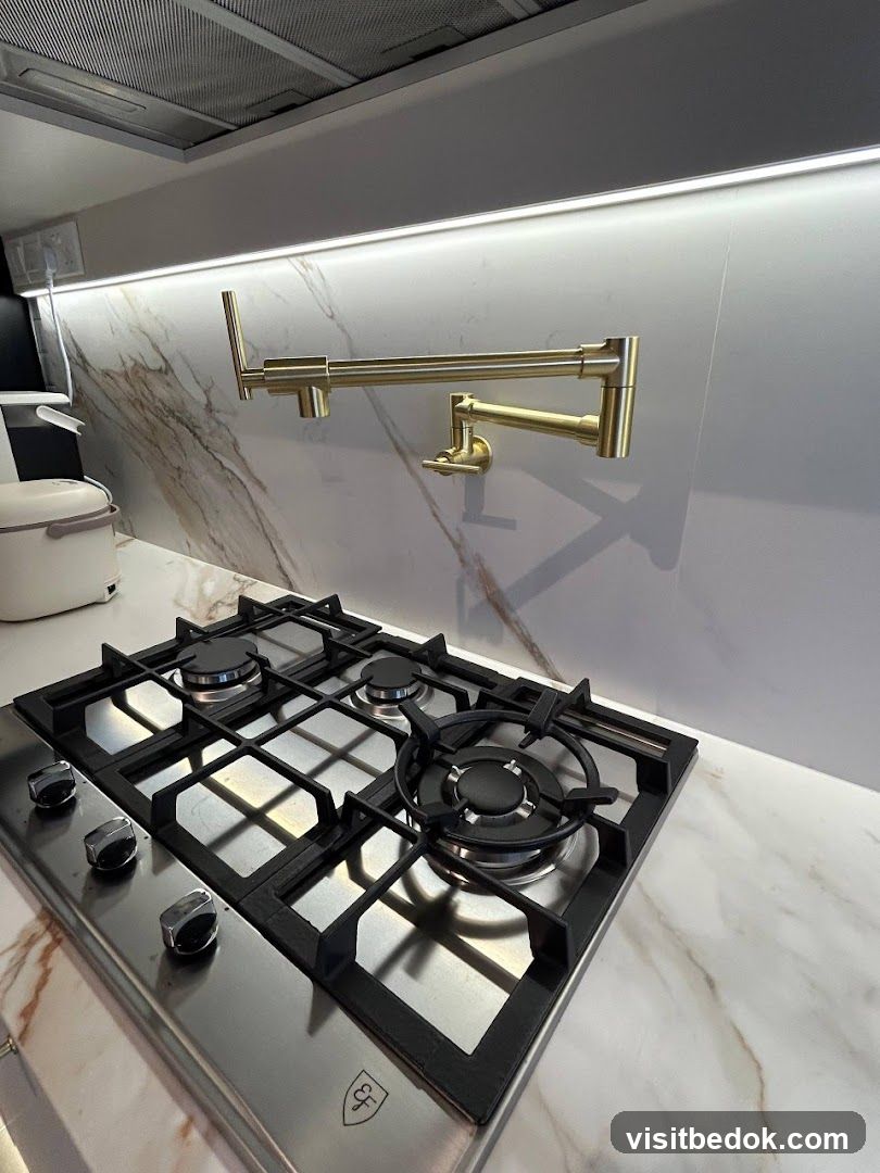 Modern Kitchen Stove with Pot Filler Faucet