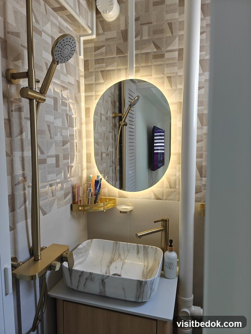 Modern Bathroom Vanity with Marble Sink