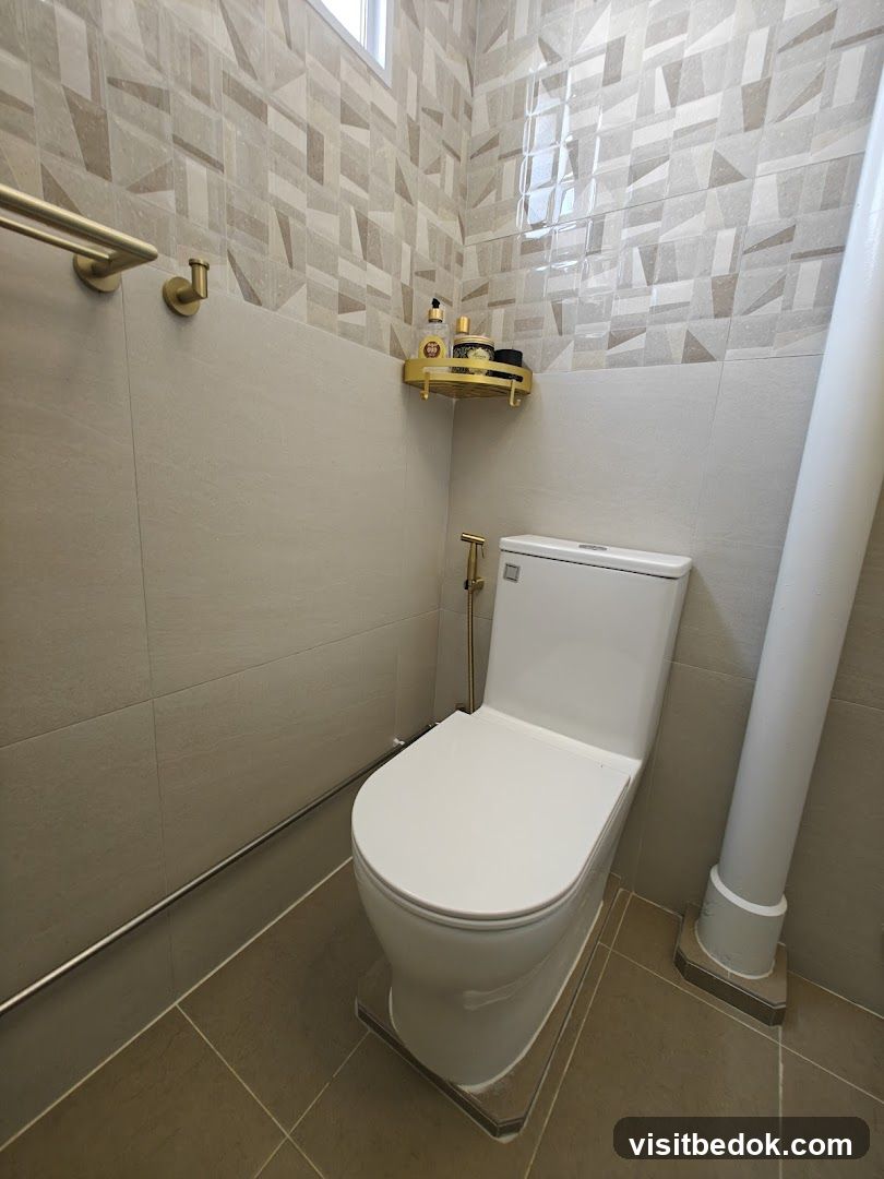 Modern Bathroom with Toilet and Bidet Sprayer