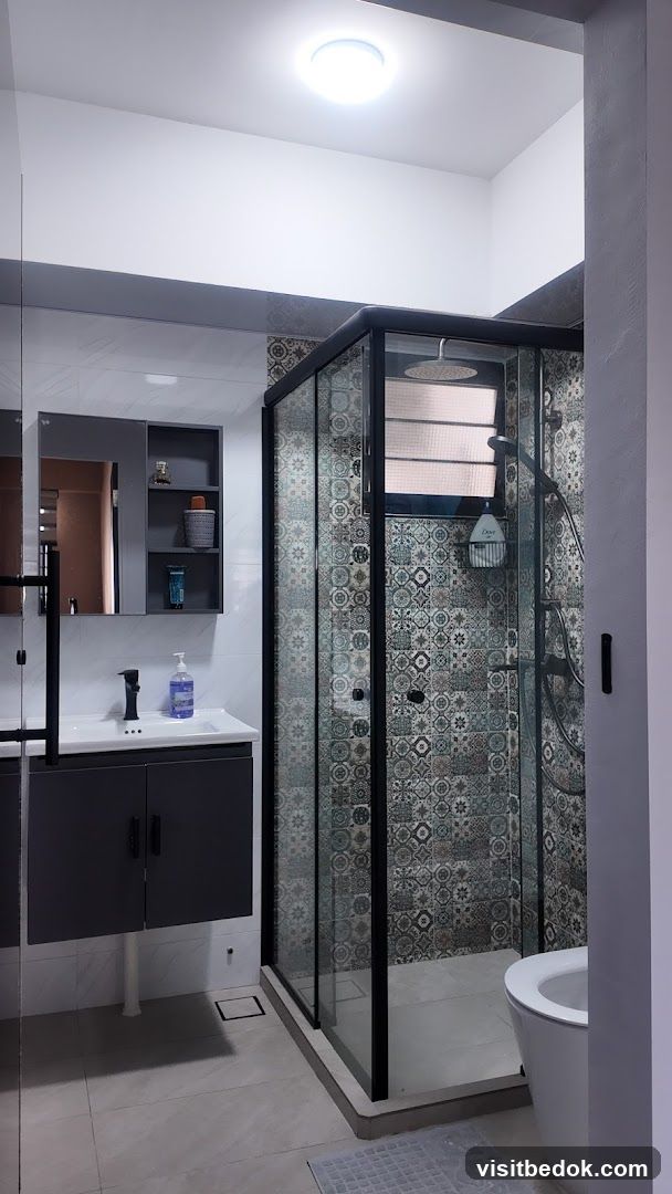 Modern Bathroom with Tiled Shower