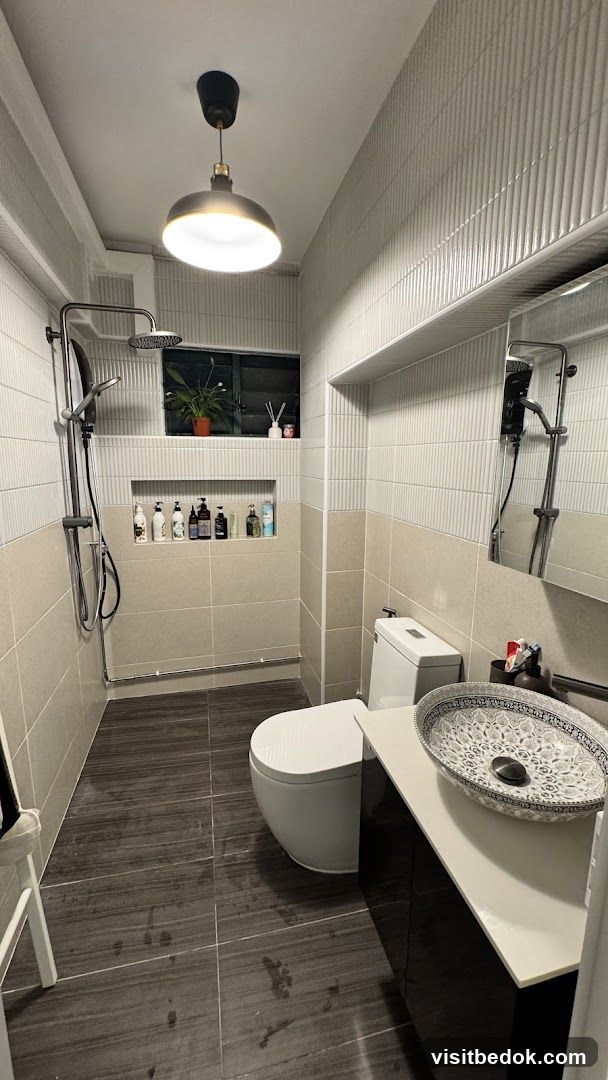 Modern Bathroom with Shower and Sink