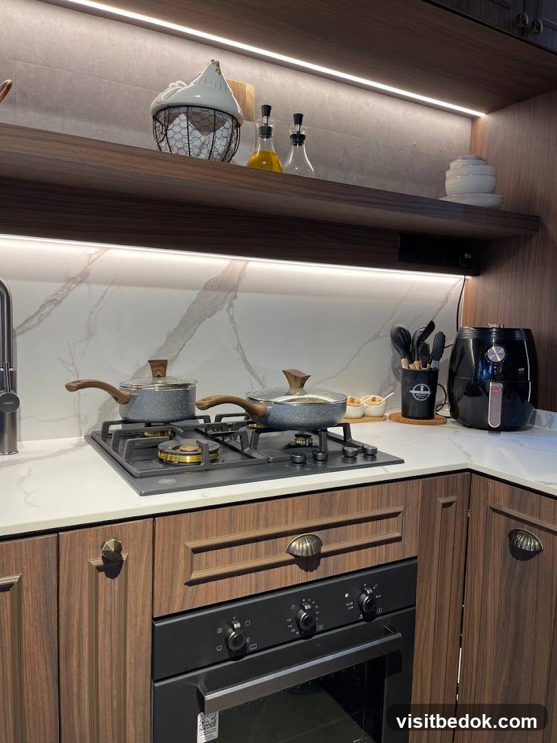 Modern Kitchen Countertop with Appliances