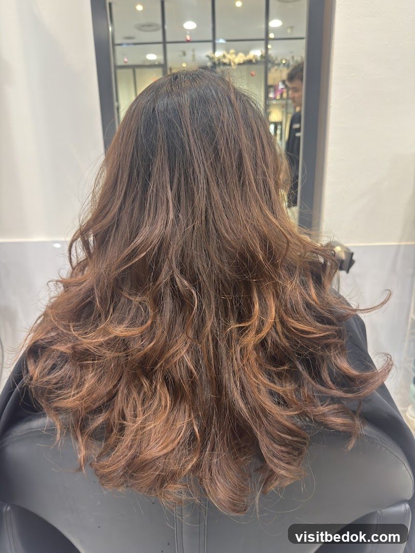 Woman's styled brown hair