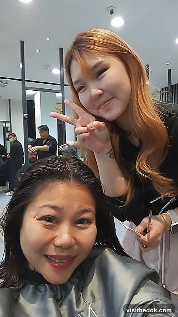 Hairdresser and Client Selfie
