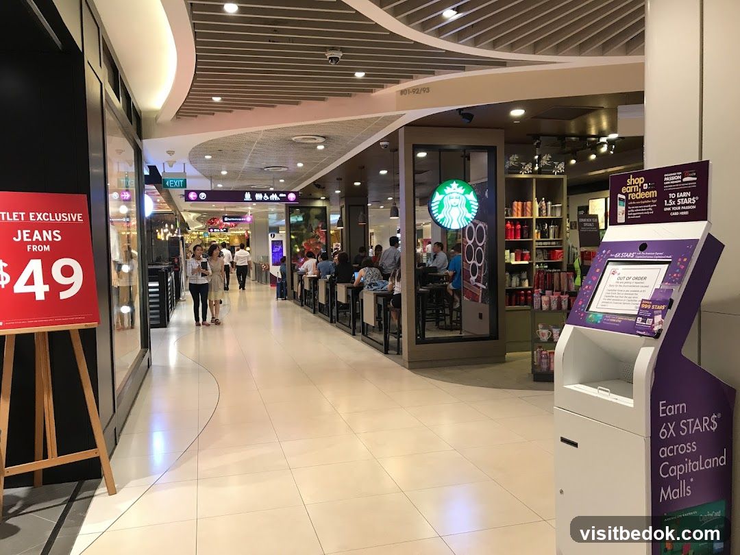 Shopping Mall Interior with Starbucks