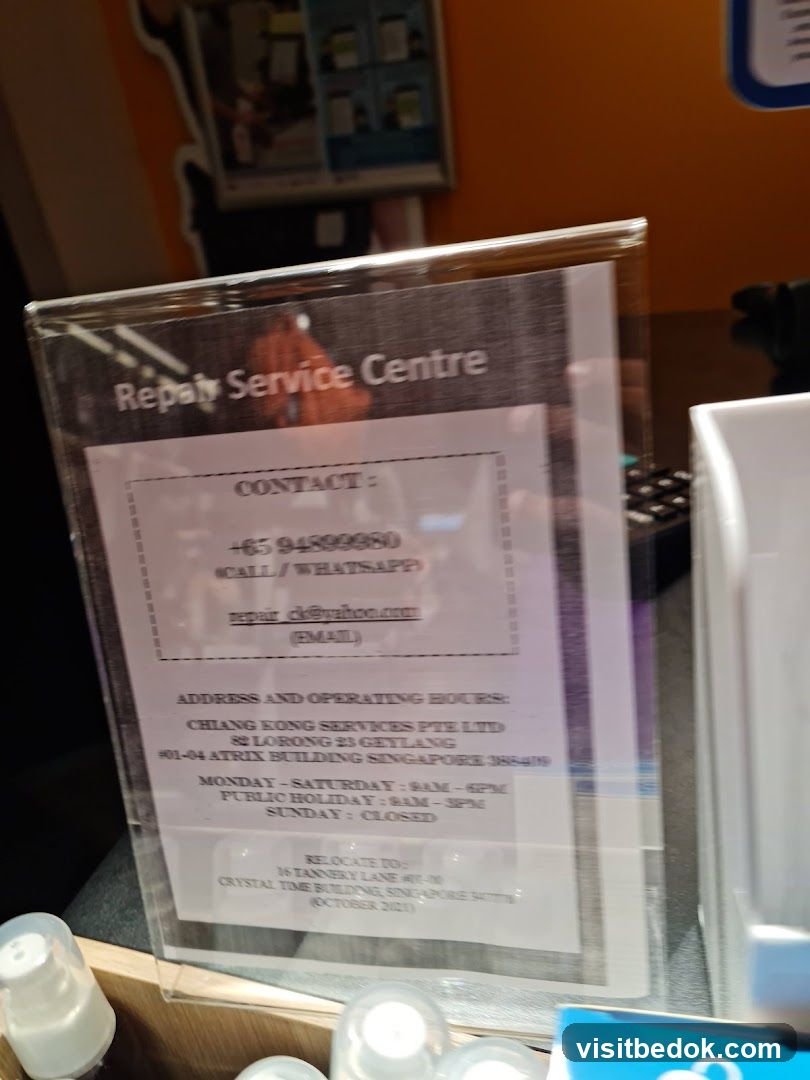 Repair Service Centre Information