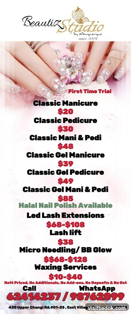 Beautiz Studio Menu