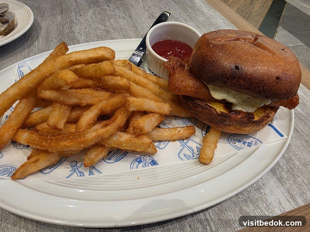 Fish Burger and Fries
