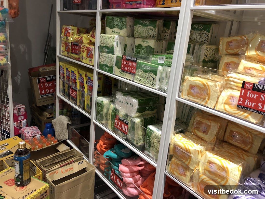 Store Shelves with Packaged Goods