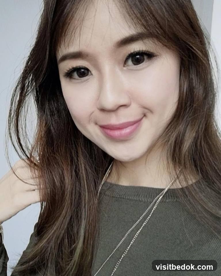 Woman wearing a green sweater