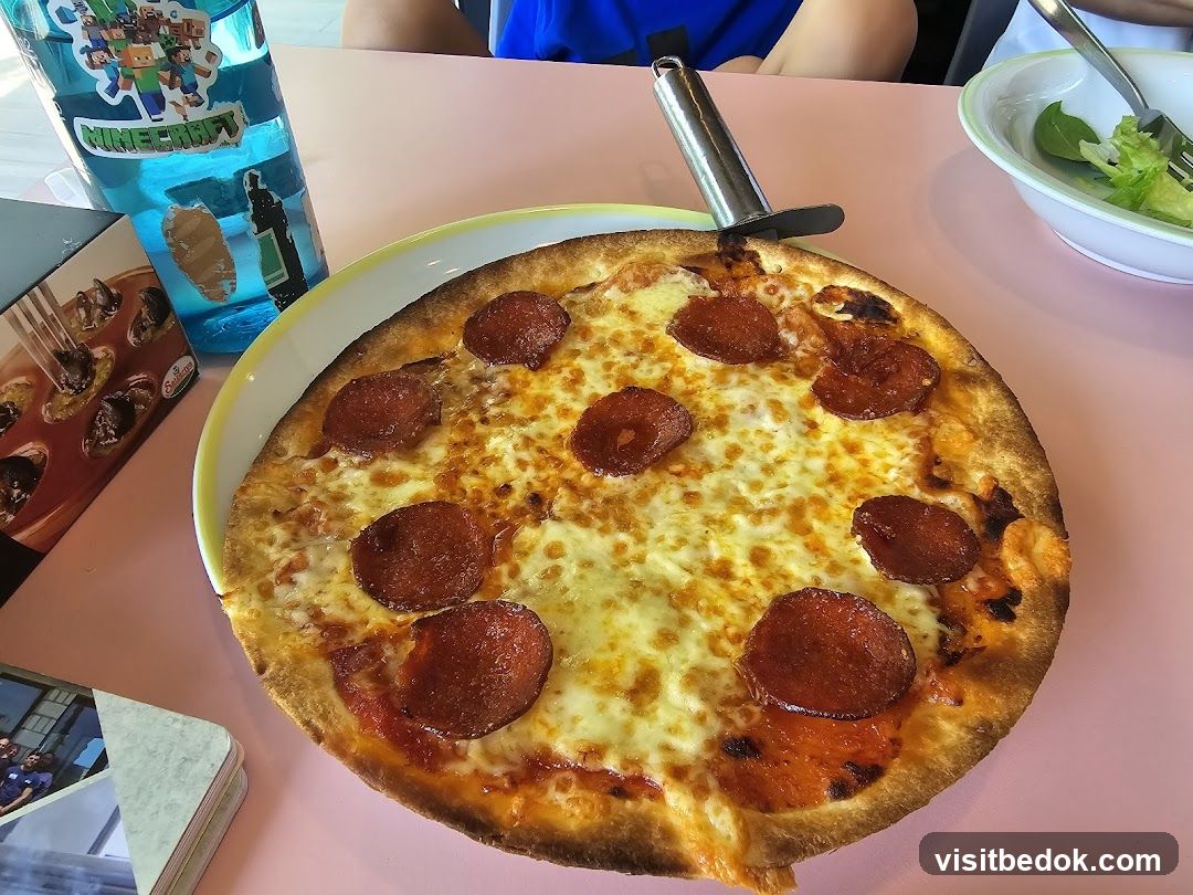 Pepperoni Pizza and Salad