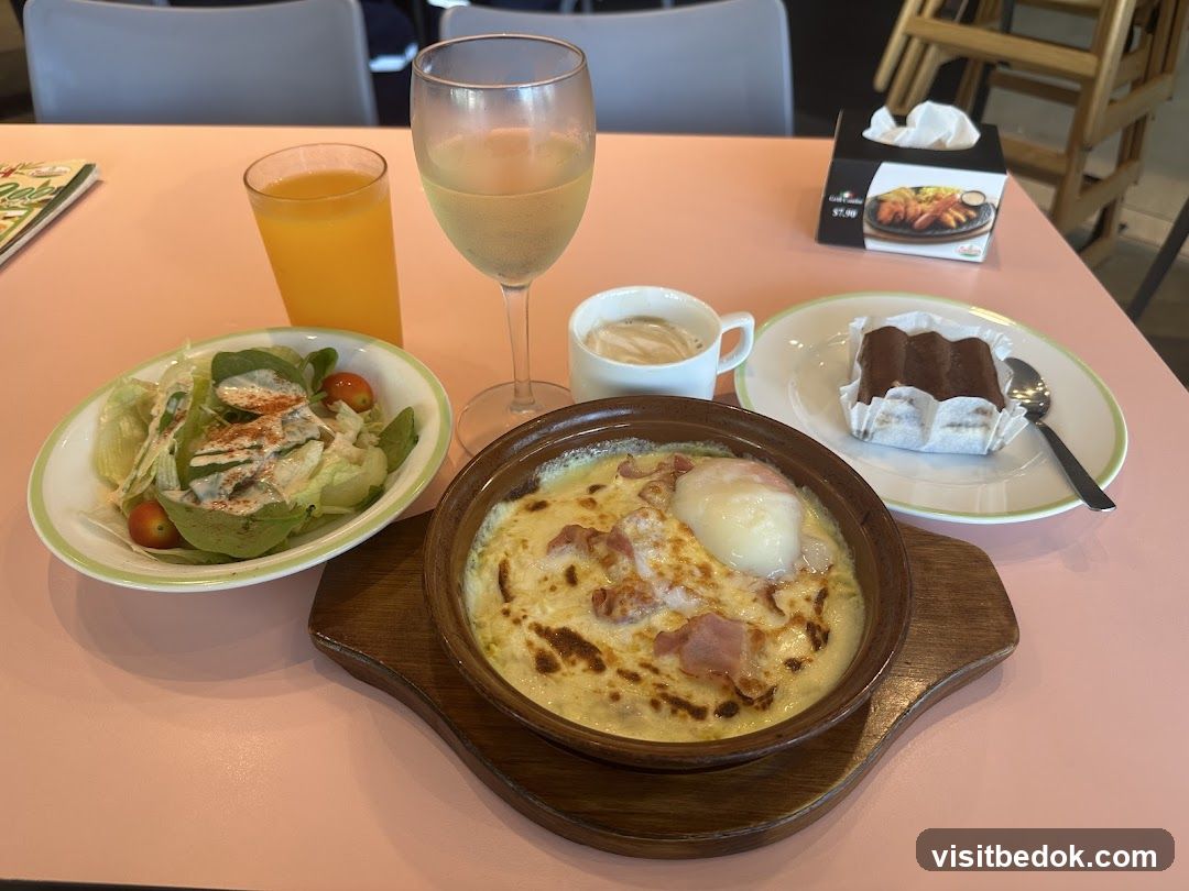 Table Setting with Food and Drinks