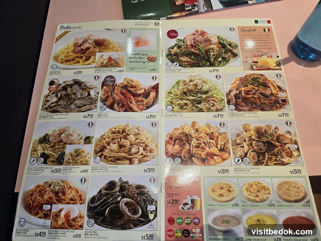 Pasta Menu