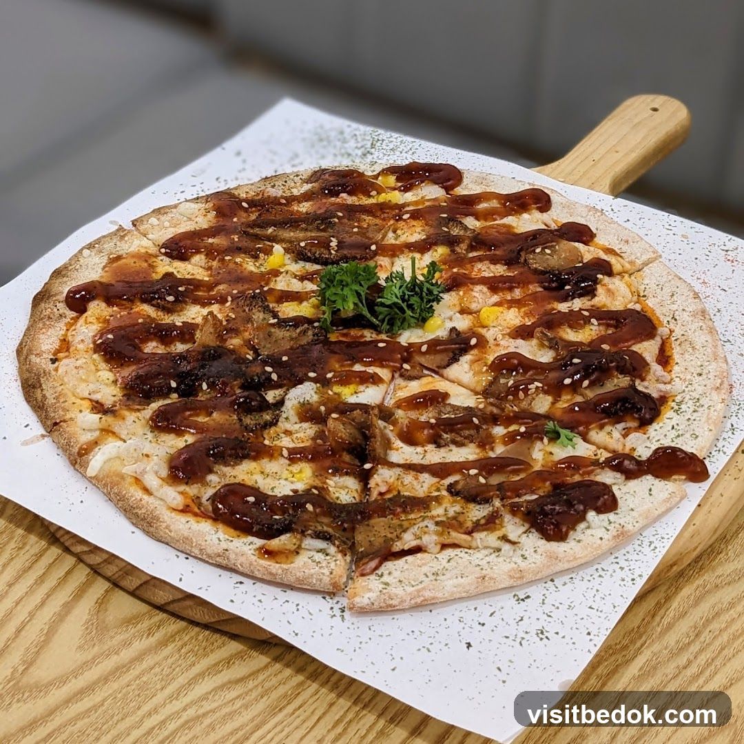 Pizza with BBQ Sauce and Meat