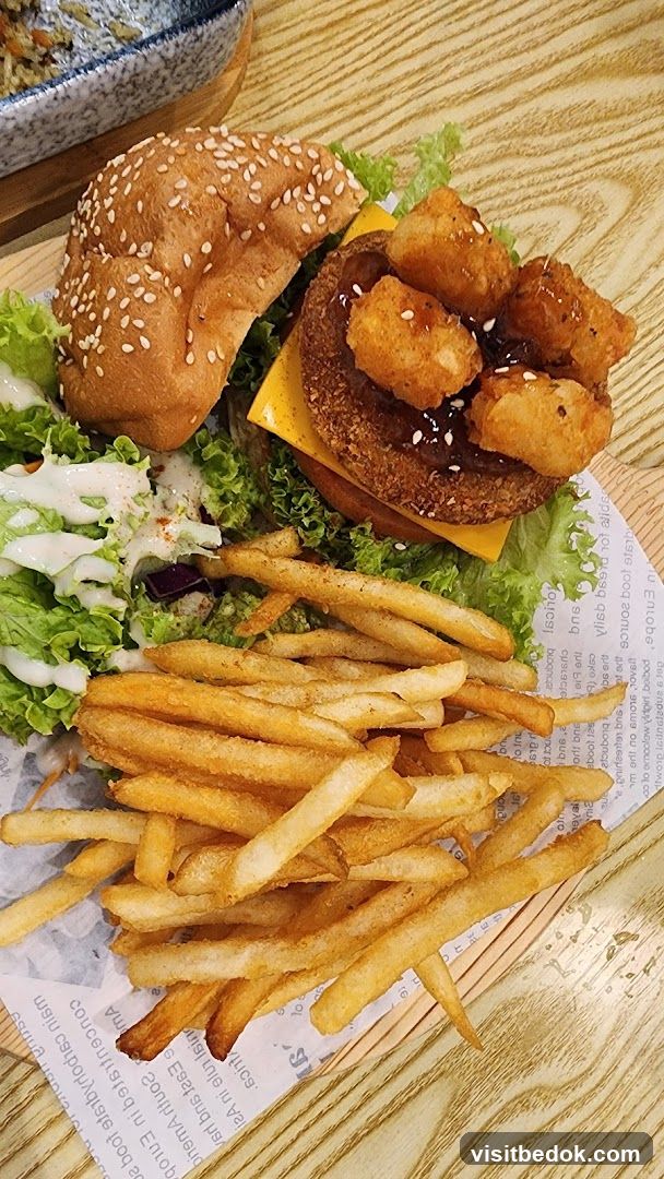 Burger with fries