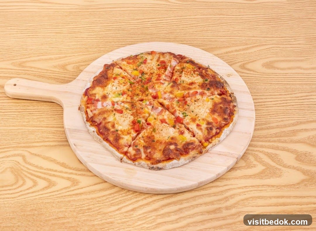 Pizza on a Wooden Peel