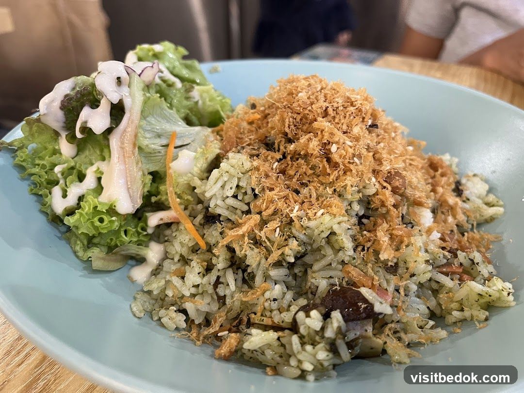 Rice dish with salad