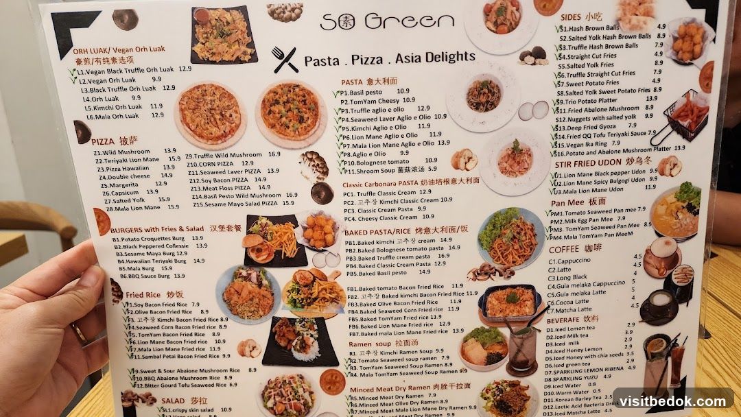 SO Green Pasta, Pizza, Asia Delights