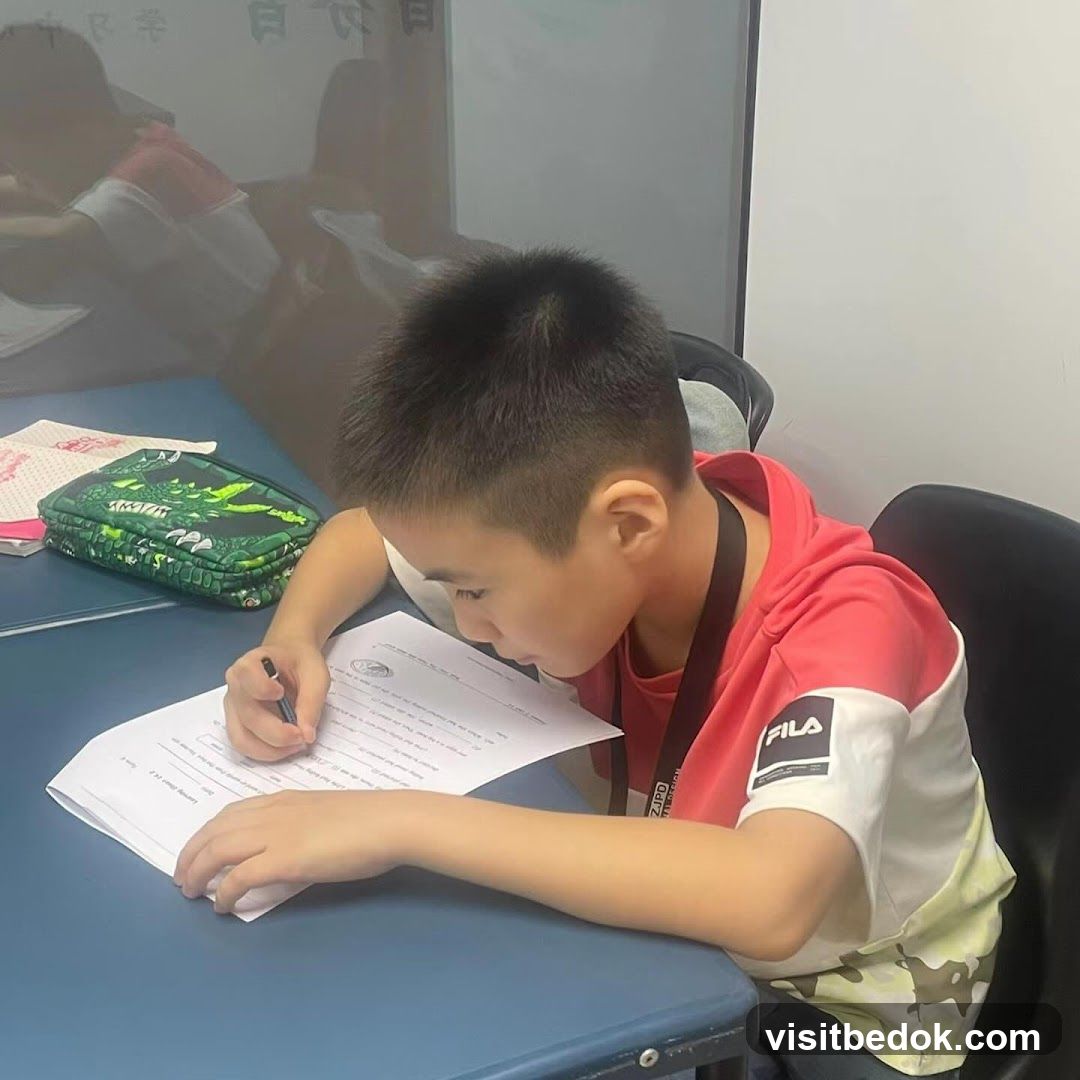 Boy doing homework