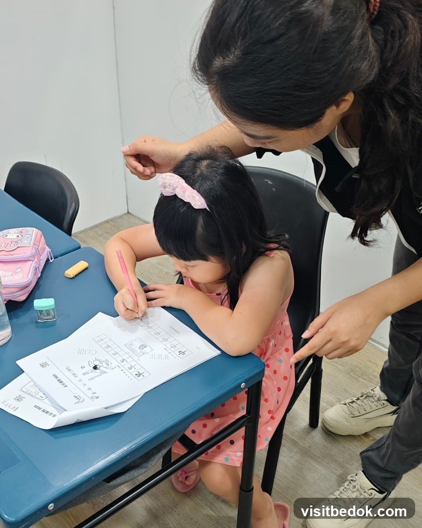 Child learning at a desk
