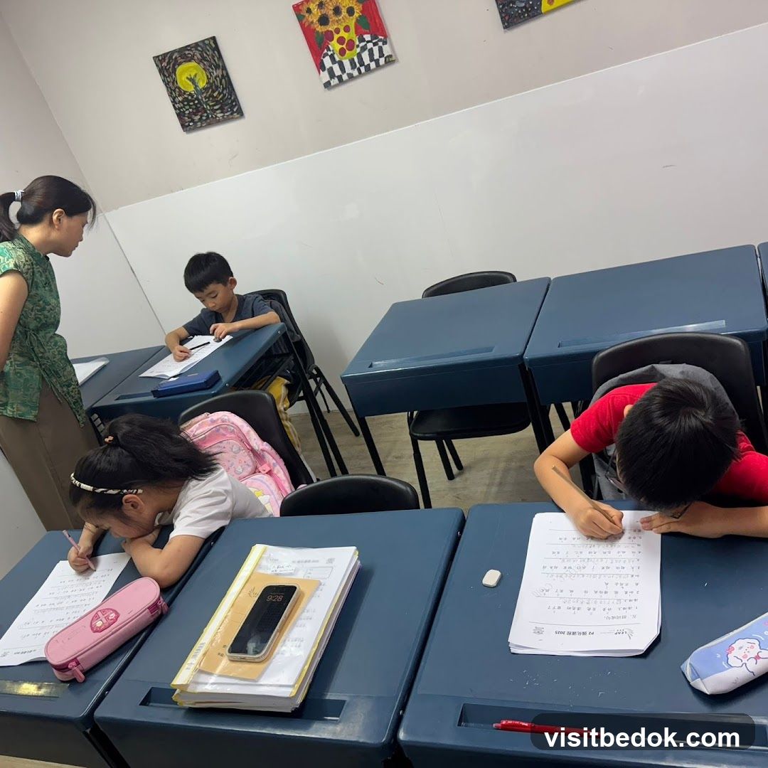 Children studying in a classroom