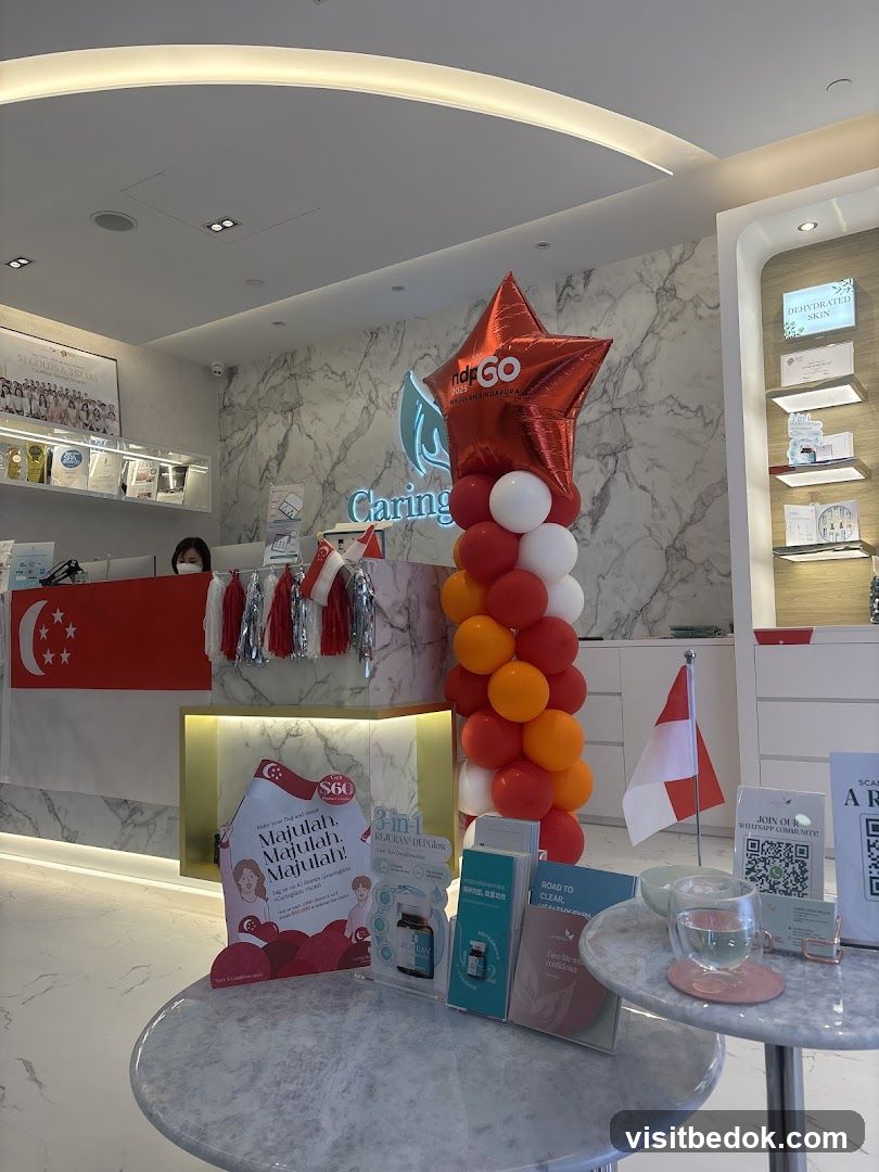 Interior of a clinic with festive decorations
