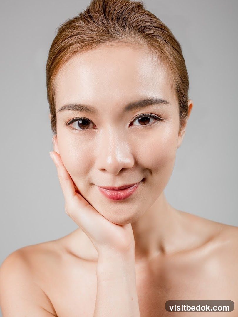 Portrait of a woman with clear skin