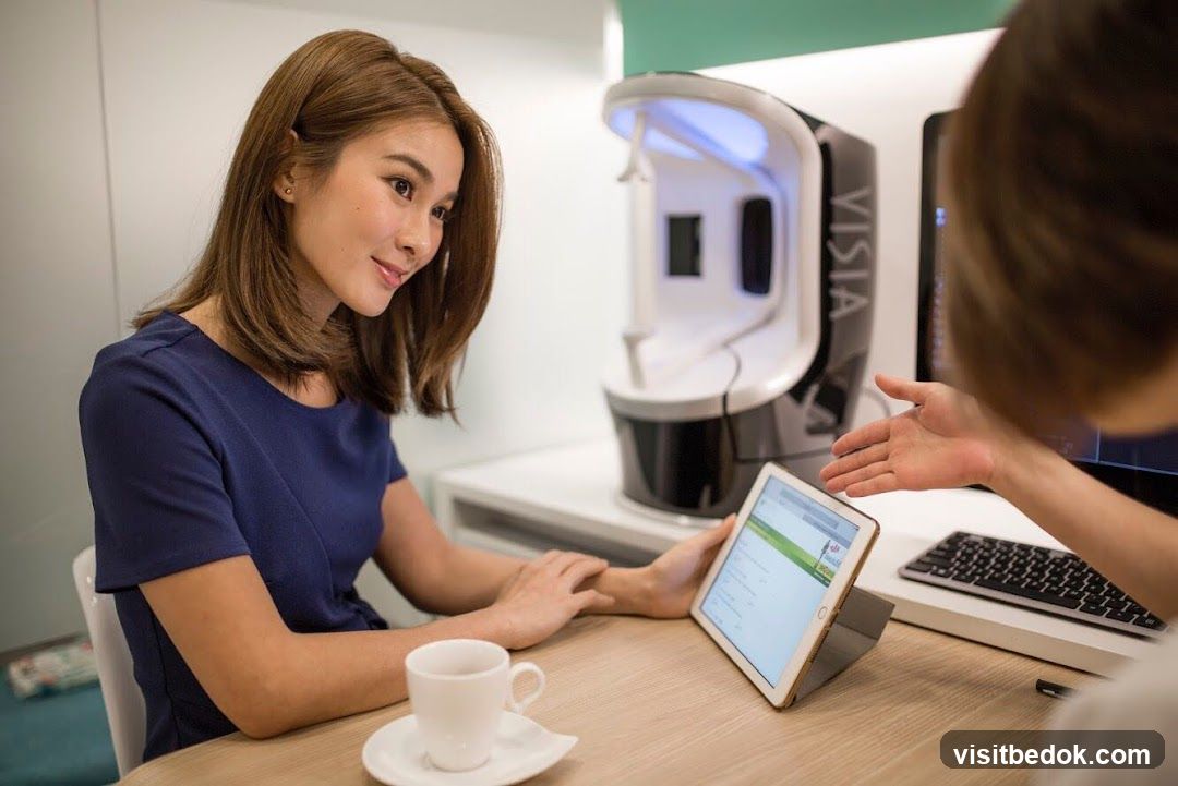 Consultation with Skin Analysis Machine