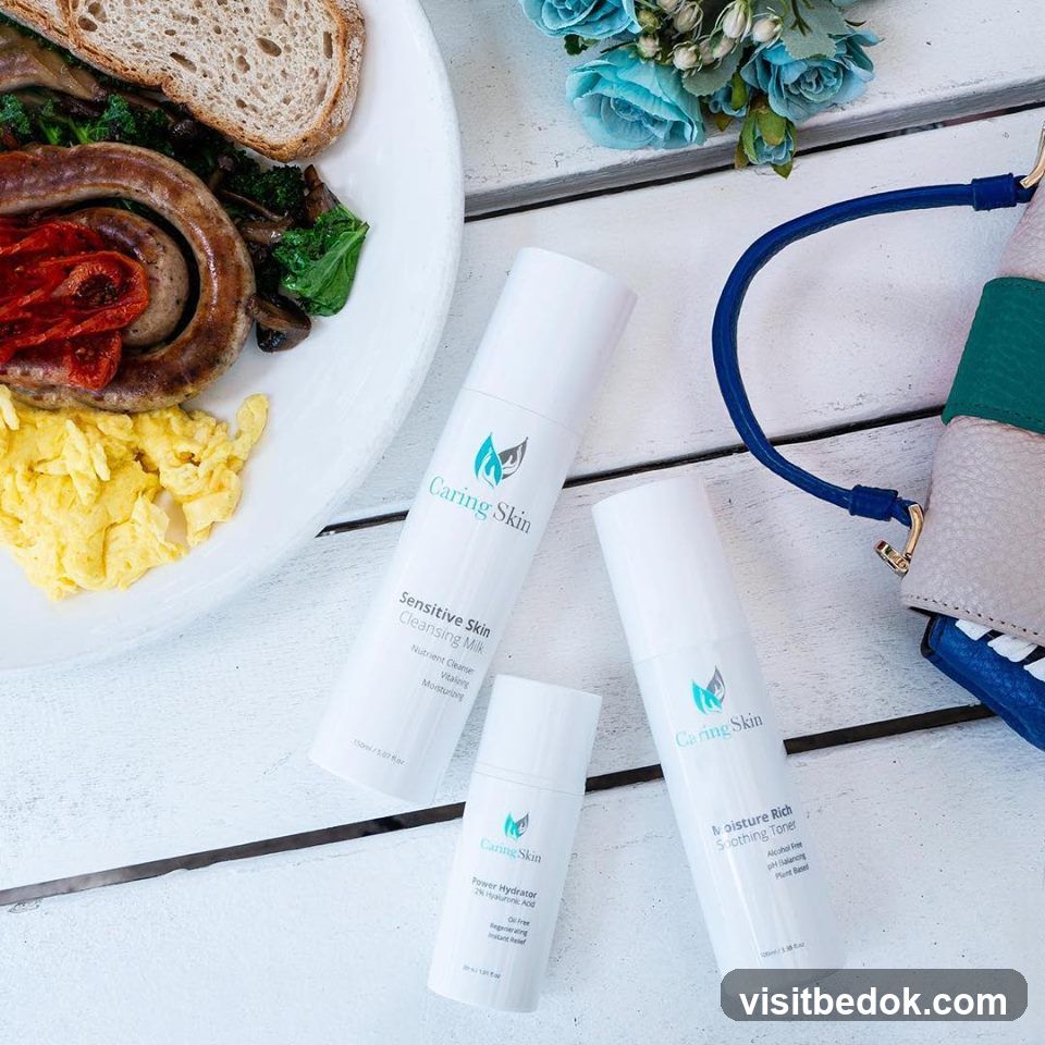 Skincare Products and Breakfast