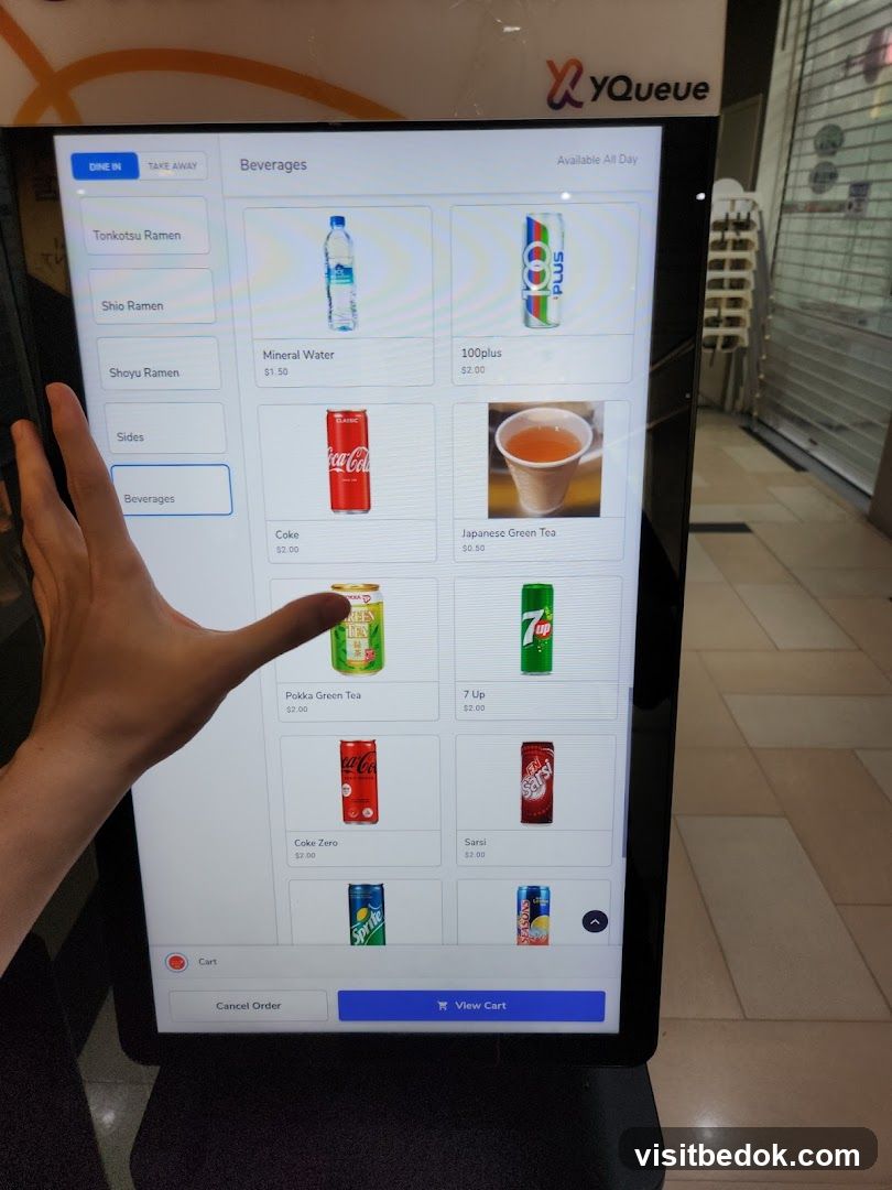 Self-service ordering kiosk